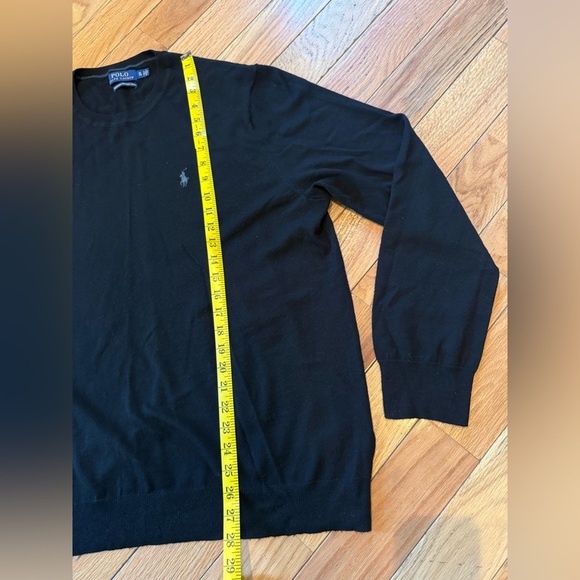 Polo Ralph Lauren 100% Merino Wool Crew Neck Black Lightweight Sweater Men Sz XL - Picture 10 of 11